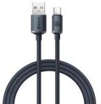 Baseus CRYSTAL SHINE adatkábel (USB - Type-C, 100W, PD gyorstöltő, 200cm, cipőfűző) FEKETECAJY000501