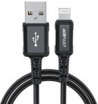 ACEFAST USB to Lightning 2.4A Fekete Acefast Data Cable (C4-02) - Gyors Töltés, Alumínium Ötvözet, 1.8m