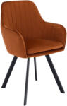 TEMPO KONDELA Design fotel, terrakotta Velvet szövet, AURIL - pepita