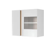 Tempo Fali vitrines szekrény 96, fehér/tölgy grandson/magasfényű fehér, CITY