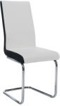 TEMPO KONDELA Étkezőszék, textilbőr fehér, fekete/króm, NEANA