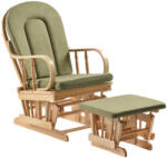 Tempo Hintaszék lábtartóval, természetes/zöld, DALBERT