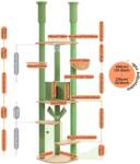  Padlótól mennyezetig érő macskafa, fa szerkezet, állítható magasságú, AMT0119GN-a, XL