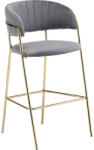 Tempo Design bárszék, szürkésbarna Velvet szövet/gold króm arany, DASMIN TYP 2