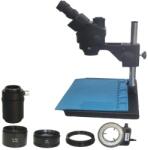  Sztereó zoom mikroszkóp, trinokuláris fej, asztali állvány, 35X-90X paddal