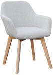 TEMPO KONDELA Dizájnos fotel, világosszürke/bükk, CLORIN NEW