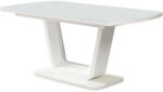 TEMPO KONDELA Kihúzható étkezőasztal, fényes fehér, 160-200x90 cm, OLAV - pepita