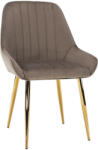 TEMPO KONDELA Étkezőszék, szürkésbarna Taupe/gold króm-arany, PERLIA