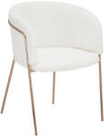 TEMPO KONDELA Design étkezőszék, fehér Ivory/rose gold króm rózsaszín, ADIMAR - pepita