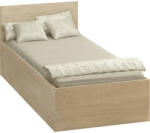 TEMPO KONDELA Ágy fém ráccsal és tárolóhellyel, 90x200, sonoma tölgy, DOLI - pepita