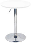 Tempo Bárasztal, magasság állítással, króm/fehér, átmérő 60 cm, BRANY 2 NEW