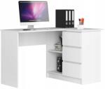 AKORD Sarok Íróasztal Számítógépes Irodába Fehér Jobbos 124, 5x85x77 cm 3 Fiókos (IP0P3SBIA001)