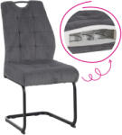 TEMPO KONDELA Étkezőszék, szürke/fekete, KELMA