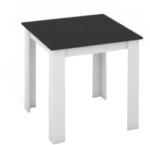 TEMPO KONDELA Étkezőasztal, fehér/fekete, 80x80 cm, KRAZ - pepita