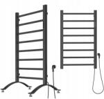 Nero Italia Fürdőszobai Elektromos Álló Acél Radiátor 200W 500 x 800 mm Fekete (GRZE-E-ST88080500-BK)