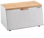 Klausberg Cutie pentru paine Klausberg KB 7468, 35.5 cm, Otel, Bambus, Capac superior si frontal, Alb (KB 7468)