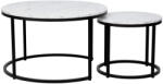 TEMPO KONDELA Dohányzóasztalok, 2 db-os szett, fehér/fekete, CIRKO - pepita