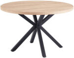 TEMPO KONDELA Étkezőasztal, sonoma tölgy/fekete, átmérő 120 cm, MEDOR - pepita