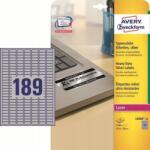 AVERY Hd öntapadó címkék A4 Avery 25, 4x10 ezüst (4004182060087)