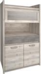Tempo Alacsony vitrin 2D1W1S, nairobi gesztenye/onix, JESI NEW