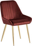 TEMPO KONDELA Étkezőszék, bordó Velvet anyag/gold króm-arany, PERLIA