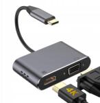Platinet Adapter Usb Type-C-ről HDMI-re és VGA-ra (45224)