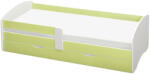 TEMPO KONDELA Ágy ráccsal és tárolóhellyel 90x200, Fehér/zöld, COCOLINO - pepita