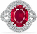  Ezüst Gyűrű Madagaszkári Rubinnal és Fehér Gyémánttal, Y58485/57