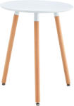 TEMPO KONDELA Étkezőasztal, fehér/bükk, átmérő 60 cm, ELCAN NEW TYP 1 - pepita