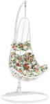 TEMPO KONDELA Függő fotel, fehér / mintás virágok, KALEA 2 NEW