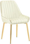 TEMPO KONDELA Étkezőszék, bézs Velvet anyag/gold króm-arany, PERLIA