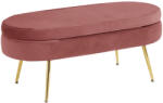 TEMPO KONDELA Luxus zsámoly/puff, rózsaszín Velvet szövet/króm arany, Art-deco, NOBLIN TABURET TYP 2