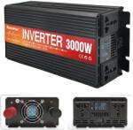  RDDSPON tiszta szinuszhullám -inverter, 3000W/5000W teljesítmény, LCD kijelző, 3000W, 12 V -tól 220 V -ig