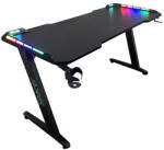 Spacer gamer asztal, 140 x 60 cm, szénszálas textúrájú borítás, állítható lábak, RGB