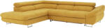 TEMPO KONDELA Sarokülőgarnitúra, mustár, balos, FABIA - pepita