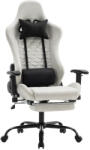 TEMPO KONDELA Irodai/gamer szék, fehér/fekete, PAPIBAS