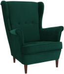 TEMPO KONDELA Füles fotel, zöld/dió, RUFINO 3 NEW - pepita