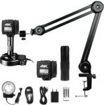  Digitális mikroszkóp, 4K felbontás, nagy teljesítményű érzékelő, 150x összecsukható talp