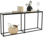 Tempo Konzolasztal ipari stílusban, sötétszürke grafit/fekete, BUSTA