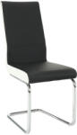 TEMPO KONDELA Étkezőszék, textilbőr fekete, fehér/króm, NEANA - pepita