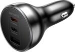 4smarts VoltRoad Ultimate Autós Töltő 1xUSB-A és 2xUSB-C Csatlakozással 160W - Fekete (541224) (541224)