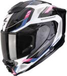 Scorpion Cască integrală pentru motocicletă Scorpion EXO-1500 Air Sleek, alb-negru-roz (SCRP115-546-394)