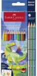 Faber-Castell Színes ceruza készlet, háromszögletű, FABER-CASTELL "Grip Dinoszaurusz" 10+3 különböző szín (201545)