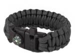 TM Brățară Paracord cu busolă 8'' - Black