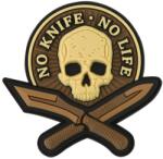 M-Tac Patch - emblemă M-Tac No Knife - No Life 3D PVC - Coyote