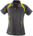 SPIRO Tricou polo sport pentru femei Team Spirit - Gri / limo verde | M (SPIRO-S177F-1000156455)