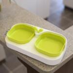 Nunbell Levélcsírás dupla tálkészlet kisállatoknak - Fehér