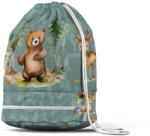 Takoy Panel szabásmintával sporttáskához - erdei állatok kalandjai sötét menta