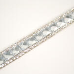 Takoy Felvasalható/ Ragasztható paszomány gyémánt kövekkel szélessége 10 mm ezüst