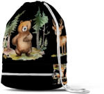 Takoy Panel szabásmintával sporttáskához - erdei állatok kalandjai fekete